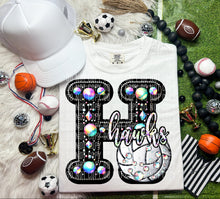 Load image into Gallery viewer, Faux Leather Rhinestone Volleyball Mascots DROPDOWN TRANSFER CAP