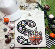Load image into Gallery viewer, Faux Leather Rhinestone Basketball Mascots DROPDOWN TRANSFER CAP
