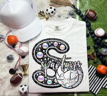Load image into Gallery viewer, Faux Leather Rhinestone Volleyball Mascots DROPDOWN TRANSFER CAP