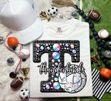 Load image into Gallery viewer, Faux Leather Rhinestone Volleyball Mascots DROPDOWN TRANSFER CAP