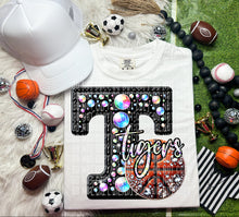 Load image into Gallery viewer, Faux Leather Rhinestone Basketball Mascots DROPDOWN TRANSFER CAP