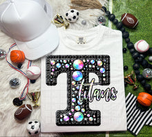 Load image into Gallery viewer, Leather Rhinestone Mascot DROPDOWN TRANSFER CAP
