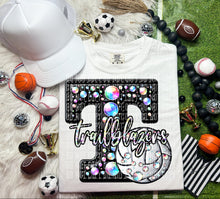 Load image into Gallery viewer, Faux Leather Rhinestone Volleyball Mascots DROPDOWN TRANSFER CAP
