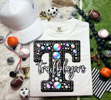 Load image into Gallery viewer, Leather Rhinestone Mascot DROPDOWN TRANSFER CAP