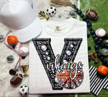 Load image into Gallery viewer, Faux Leather Rhinestone Basketball Mascots DROPDOWN TRANSFER CAP