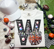 Load image into Gallery viewer, Faux Leather Rhinestone Basketball Mascots DROPDOWN TRANSFER CAP