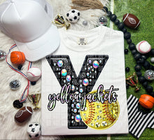 Load image into Gallery viewer, Faux Leather Rhinestone Softball Mascots DROPDOWN TRANSFER CAP
