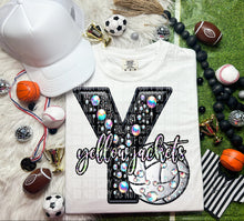 Load image into Gallery viewer, Faux Leather Rhinestone Volleyball Mascots DROPDOWN TRANSFER CAP
