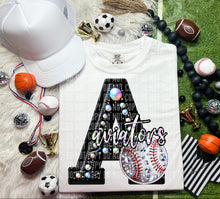 Load image into Gallery viewer, Faux Leather Rhinestone Baseball Mascots DROPDOWN TRANSFER CAP