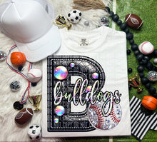 Load image into Gallery viewer, Faux Leather Rhinestone Baseball Mascots DROPDOWN TRANSFER CAP