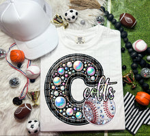Load image into Gallery viewer, Faux Leather Rhinestone Baseball Mascots DROPDOWN TRANSFER CAP