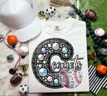 Load image into Gallery viewer, Faux Leather Rhinestone Baseball Mascots DROPDOWN TRANSFER CAP