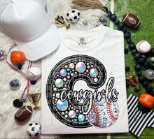 Load image into Gallery viewer, Faux Leather Rhinestone Baseball Mascots DROPDOWN TRANSFER CAP