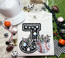 Load image into Gallery viewer, Faux Leather Rhinestone Baseball Mascots DROPDOWN TRANSFER CAP
