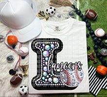 Load image into Gallery viewer, Faux Leather Rhinestone Baseball Mascots DROPDOWN TRANSFER CAP