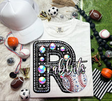 Load image into Gallery viewer, Faux Leather Rhinestone Baseball Mascots DROPDOWN TRANSFER CAP