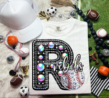 Load image into Gallery viewer, Faux Leather Rhinestone Baseball Mascots DROPDOWN TRANSFER CAP