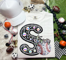 Load image into Gallery viewer, Faux Leather Rhinestone Baseball Mascots DROPDOWN TRANSFER CAP