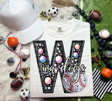 Load image into Gallery viewer, Faux Leather Rhinestone Baseball Mascots DROPDOWN TRANSFER CAP
