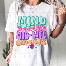 Load image into Gallery viewer, Mind Your Own Dropdown Retro Happy TRANSFER HMWK MAY 25