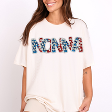 Load image into Gallery viewer, 4th of July Faux Embroidery Star Name Dropdown TRANSFER CSD MAY 25