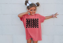 Load image into Gallery viewer, Mama + Mini Single Color Checker Dropdown BLK TRANSFER SCAR APR 25