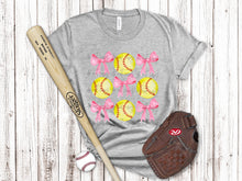 Load image into Gallery viewer, Softball Bow Collage Dropdown TRANSFER