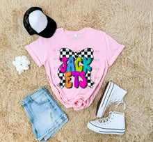 Load image into Gallery viewer, Bright Checker Bow Mascots DROPDOWN TRANSFER ARA JUNE 25