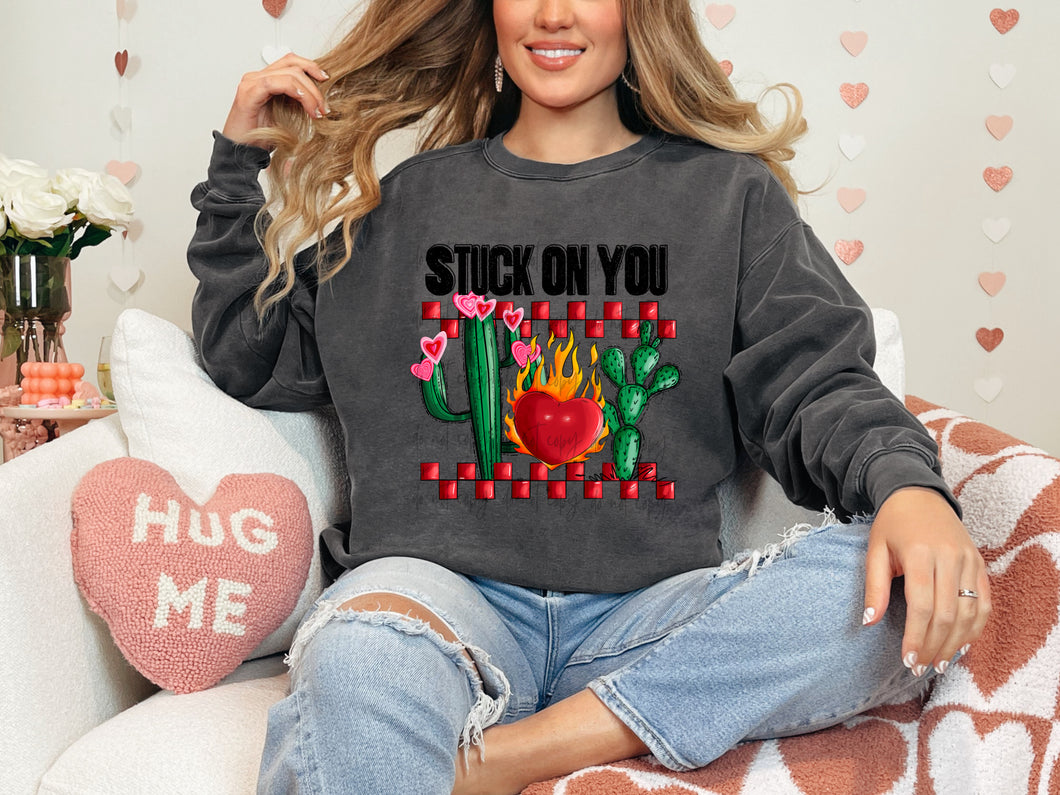 Stuck On You Cactus Checkered TRANSFER