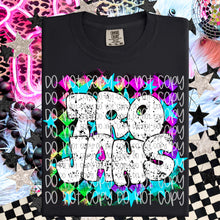 Load image into Gallery viewer, Colorful Checkered Mascot Stars Distressed Dropdown TRANSFER