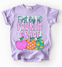Load image into Gallery viewer, First Day of Grades DROPDOWN Trio Apple Stripes TRANSFER DMD EM JUNE 26 | Back To School