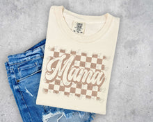 Load image into Gallery viewer, Mama + Mini Single Color Checker Dropdown BRWN Distressed TRANSFER SCAR APR 25