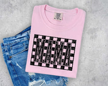 Load image into Gallery viewer, Mama + Mini Single Color Checker Dropdown BLK TRANSFER SCAR APR 25