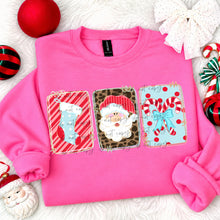 Load image into Gallery viewer, Christmas Stocking Leopard Santa Trio Blocks DROPDOWN TRANSFER TCC OCT 26