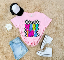 Load image into Gallery viewer, Bright Checker Bow Mascots DROPDOWN TRANSFER ARA JUNE 25