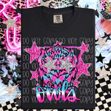 Load image into Gallery viewer, Preppy Glitter Star Eye Mascot Dropdown Pink & Blue TRANSFER