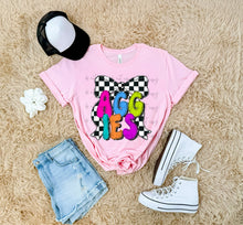 Load image into Gallery viewer, Bright Checker Bow Mascots DROPDOWN TRANSFER ARA JUNE 25