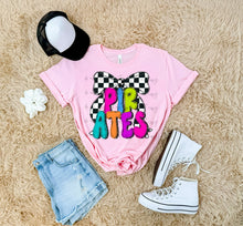 Load image into Gallery viewer, Bright Checker Bow Mascots DROPDOWN TRANSFER ARA JUNE 25