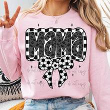 Load image into Gallery viewer, Sports Mama Bow Leopard Checkered DROPDOWN TRANSFER