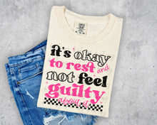 Load image into Gallery viewer, It’s Okay To Rest & Not Feel Guilty Color Dropdown TRANSFER SCAR APR 25