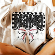 Load image into Gallery viewer, Sports Mama Bow Leopard Checkered DROPDOWN TRANSFER