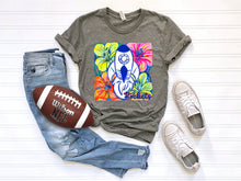 Load image into Gallery viewer, White Groovy Floral Mascots Dropdown TRANSFER SCG MAY