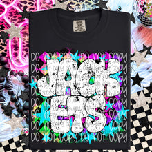 Load image into Gallery viewer, Colorful Checkered Mascot Stars Distressed Dropdown TRANSFER