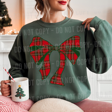 Load image into Gallery viewer, Red Plaid Bow Black & Green Options DROPDOWN TRANSFER PARJO NOV 25