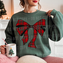 Load image into Gallery viewer, Red Plaid Bow Black & Green Options DROPDOWN TRANSFER PARJO NOV 25