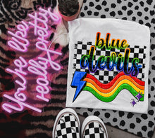 Load image into Gallery viewer, Rainbow Bright Striped Mascots DROPDOWN TRANSFER CAP