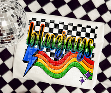 Load image into Gallery viewer, Rainbow Bright Striped Mascots DROPDOWN TRANSFER CAP