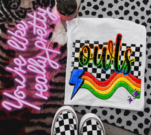Load image into Gallery viewer, Rainbow Bright Striped Mascots DROPDOWN TRANSFER CAP
