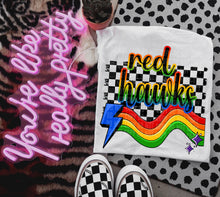 Load image into Gallery viewer, Rainbow Bright Striped Mascots DROPDOWN TRANSFER CAP
