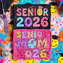 Load image into Gallery viewer, Senior or Senior Mom Bright Checker Happy TRANSFER HMWK APR 26
